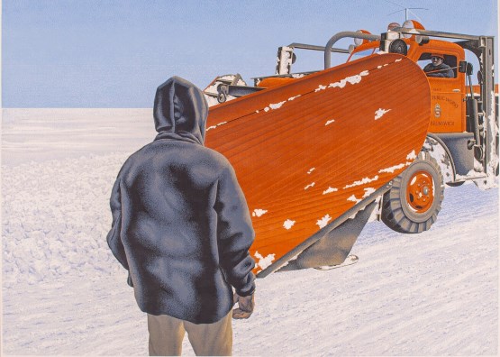New Brunswick Provincial snowplow 1960s - working on the highway